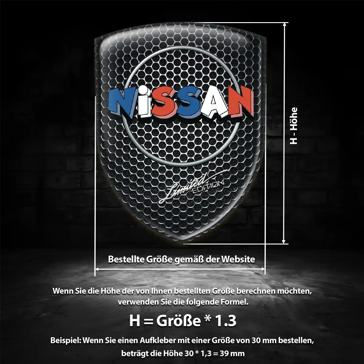 Nissan Aufkleber 3D Gel Emblem Premiumqualität