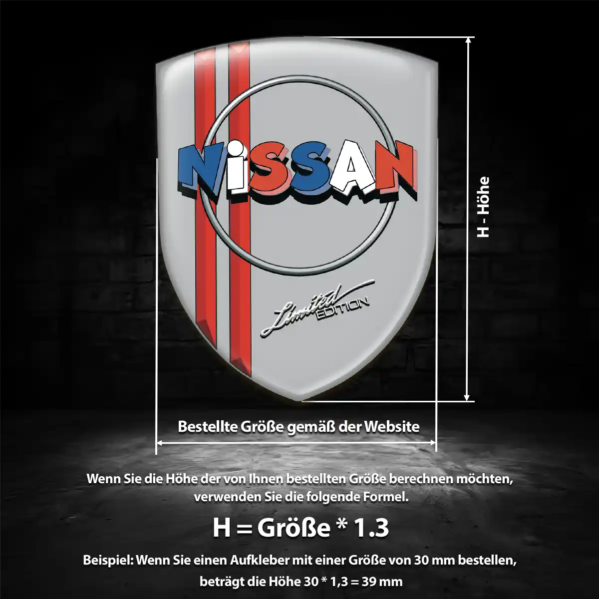 Nissan Aufkleber 3D Gel Embleme Auto Interieurdesign