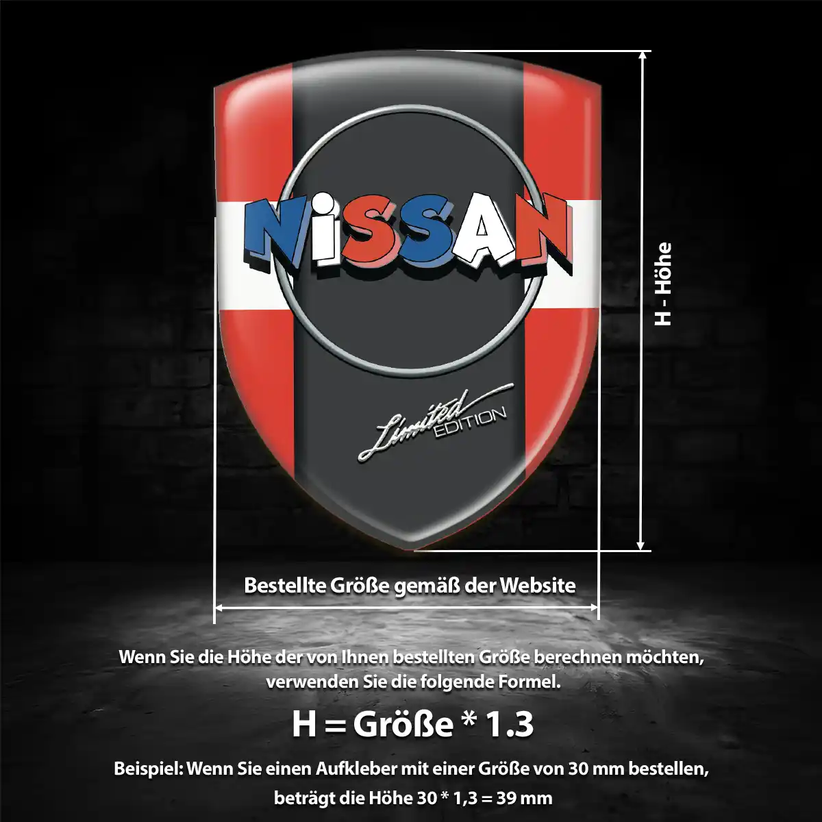 Nissan Aufkleber 3D Gel Embleme Stilvolles Design