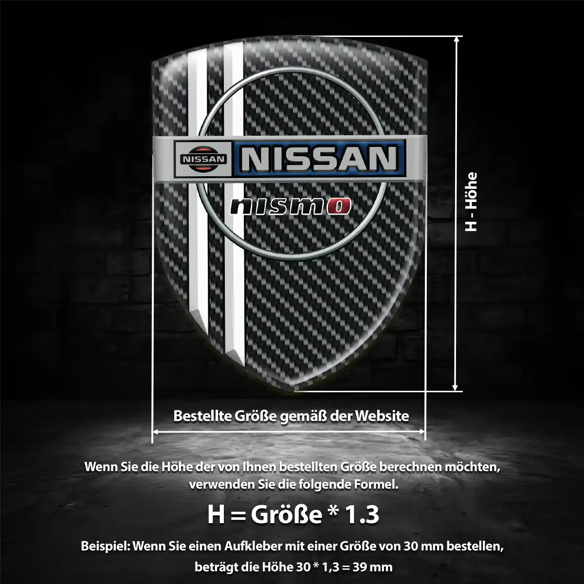 Nissan Aufkleber 3D Gel Silikon Edles Design