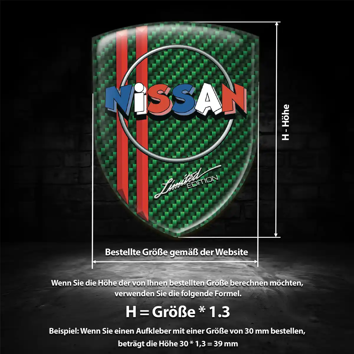 Nissan Aufkleber 3D Gel Silikon Limitierte Auflage
