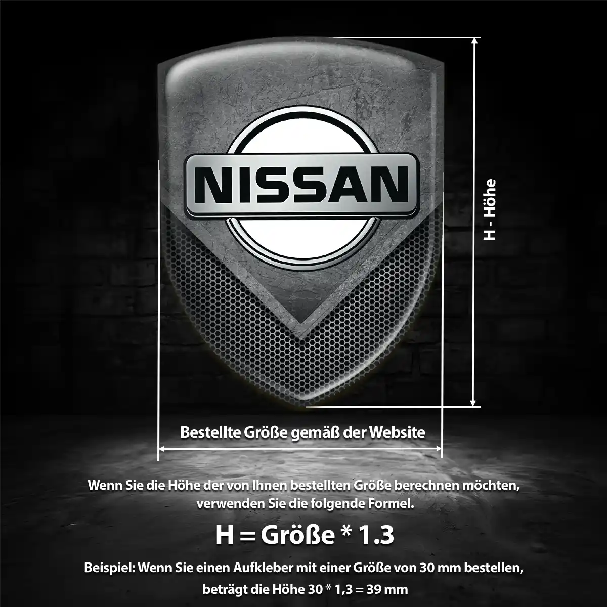 Nissan Aufkleber 3D Gel Wappen Ausdrucksstarkes Design