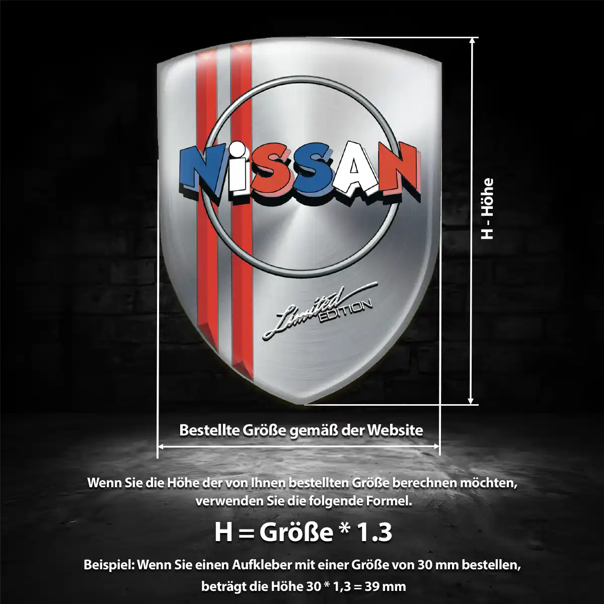 Nissan Aufkleber 3D Gel Wappen Auto Limitierte Auflage