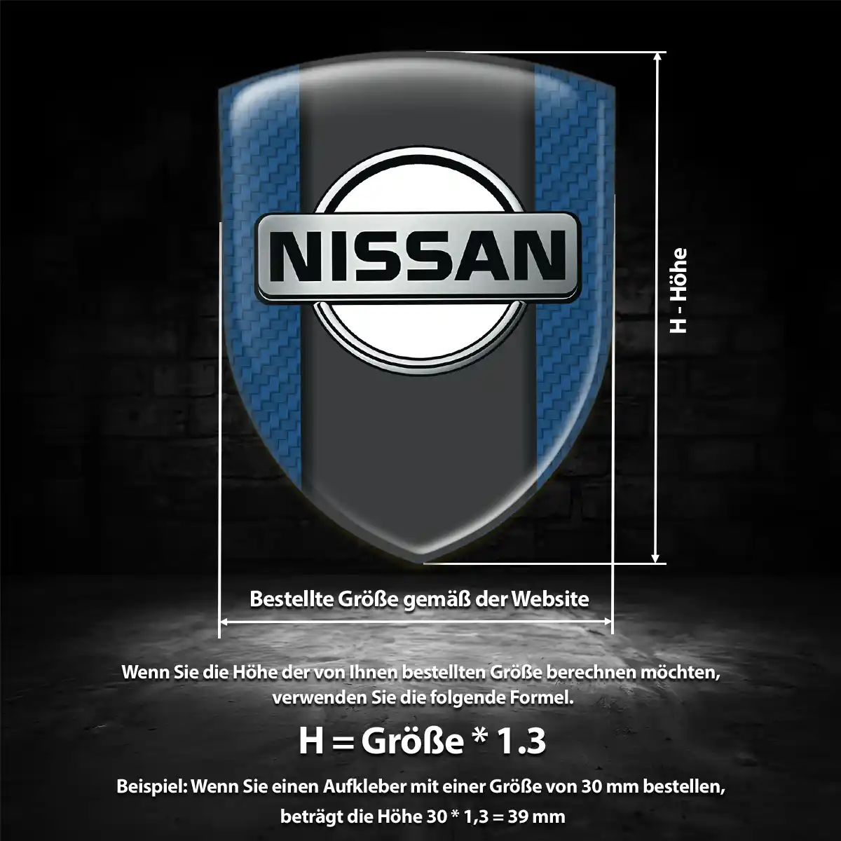 Nissan Aufkleber 3D Gel Wappen Auto Markenedition