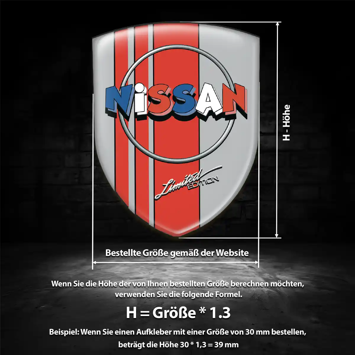 Nissan Aufkleber 3D Gel Wappen Auto Modernes Design