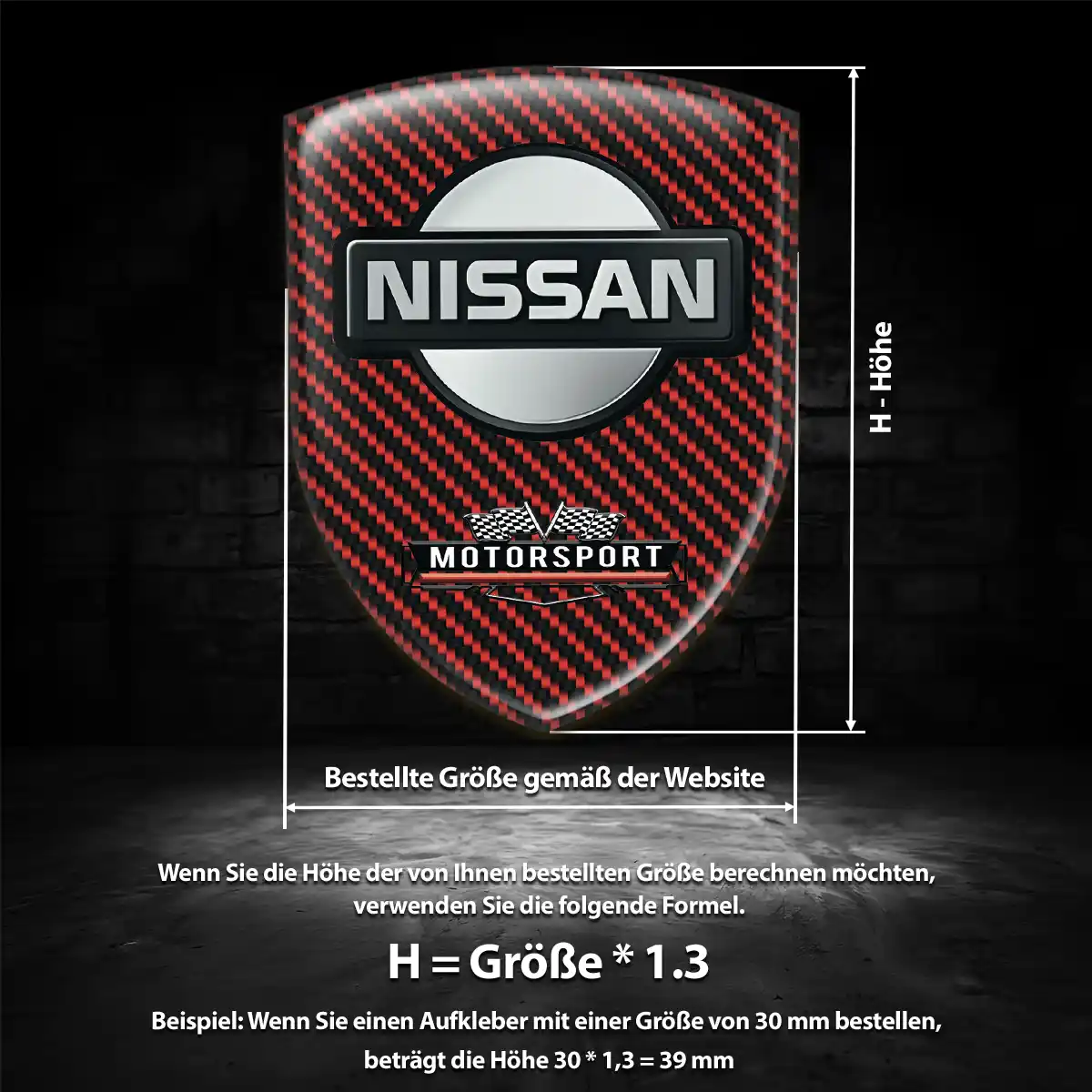 Nissan Aufkleber 3D Gel Wappen Edles Design