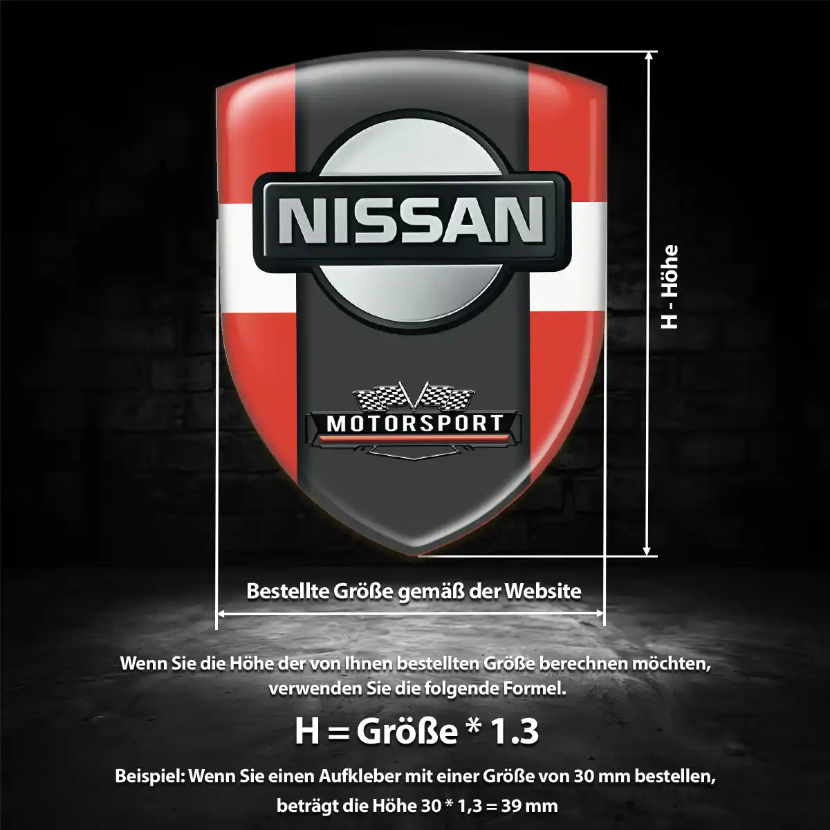 Nissan Aufkleber 3D Gel Wappen Elegantes Design