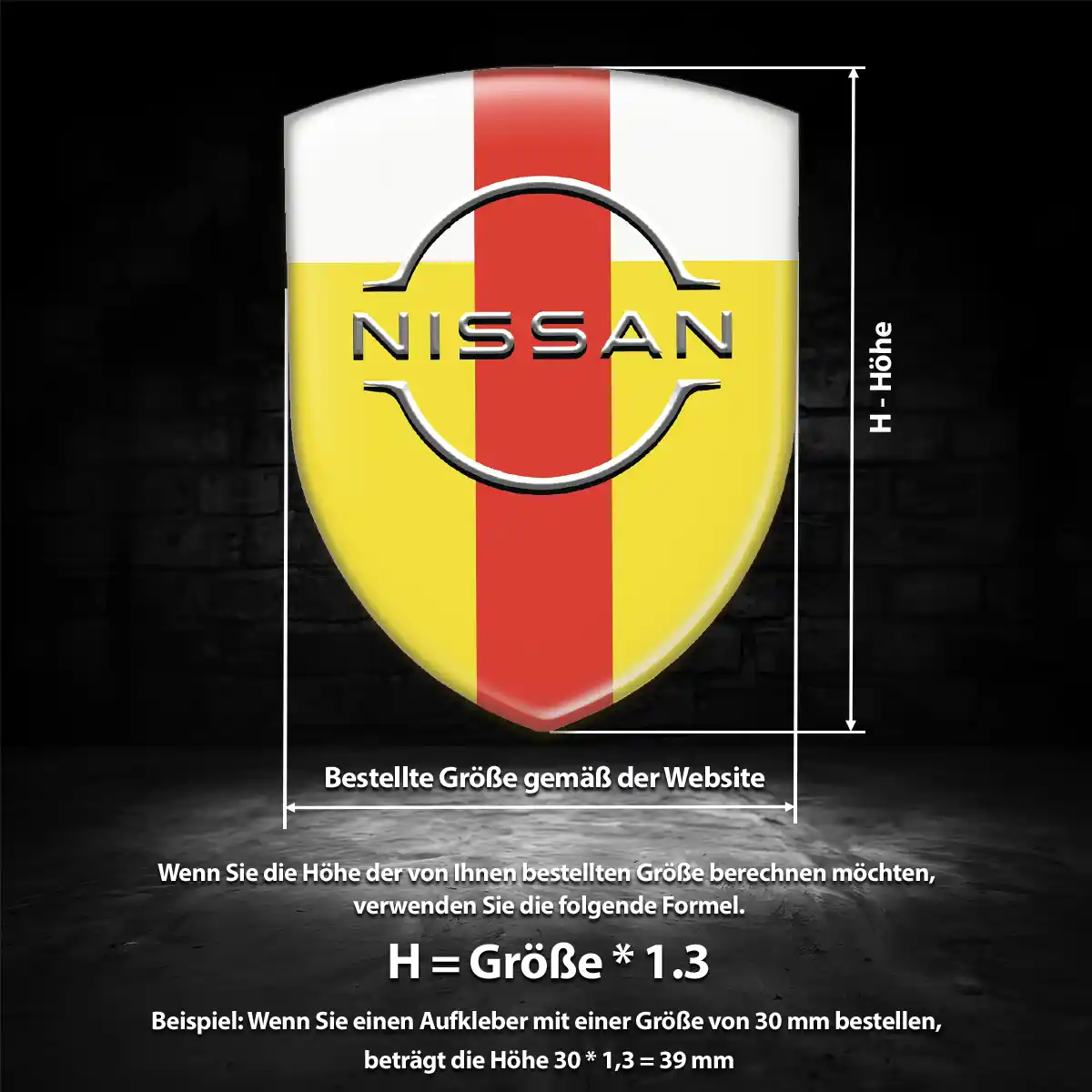Nissan Aufkleber 3D Gel Wappen Erstklassige Qualität