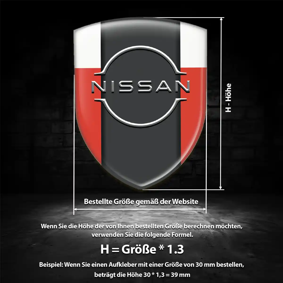 Nissan Aufkleber 3D Gel Wappen Höchste Qualität