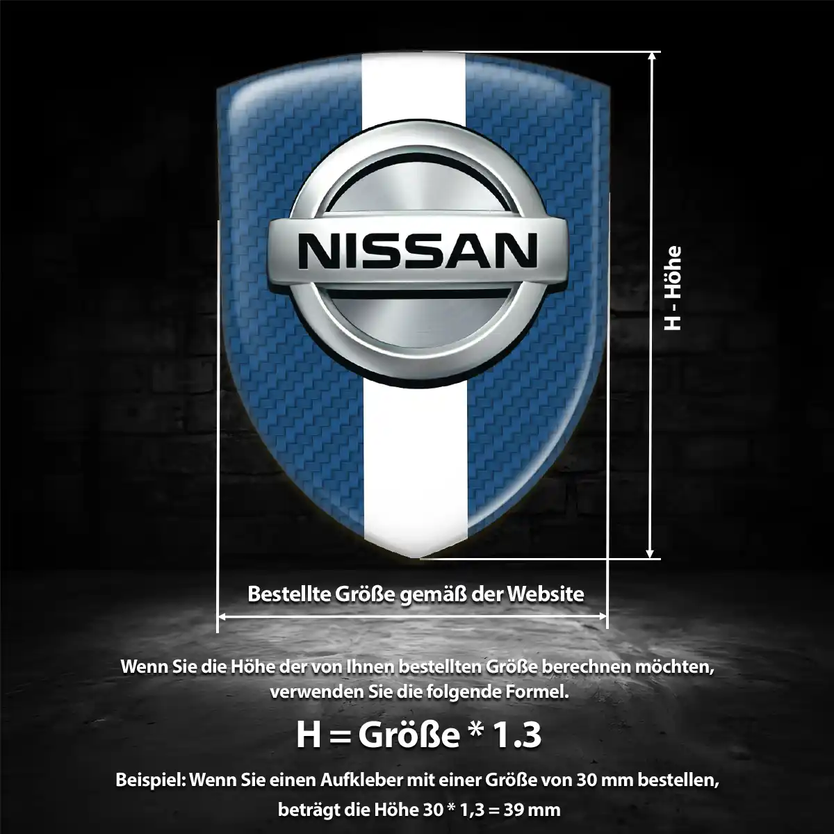 Nissan Aufkleber 3D Gel Wappen Interieurdesign