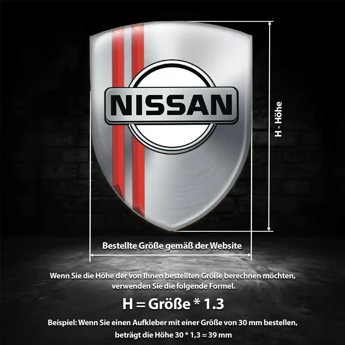 Nissan Aufkleber 3D Gel Wappen Stilvolles Design
