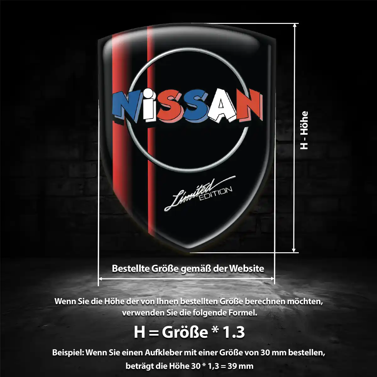 Nissan Aufkleber Emblem Wappen Auto Hochwertiges Harz