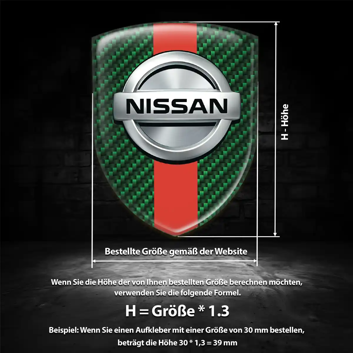 Nissan Aufkleber Emblem Wappen Interieurdesign