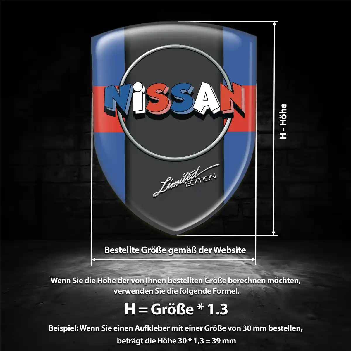 Nissan Aufkleber Wappen Emblem Hochwertiges Harz