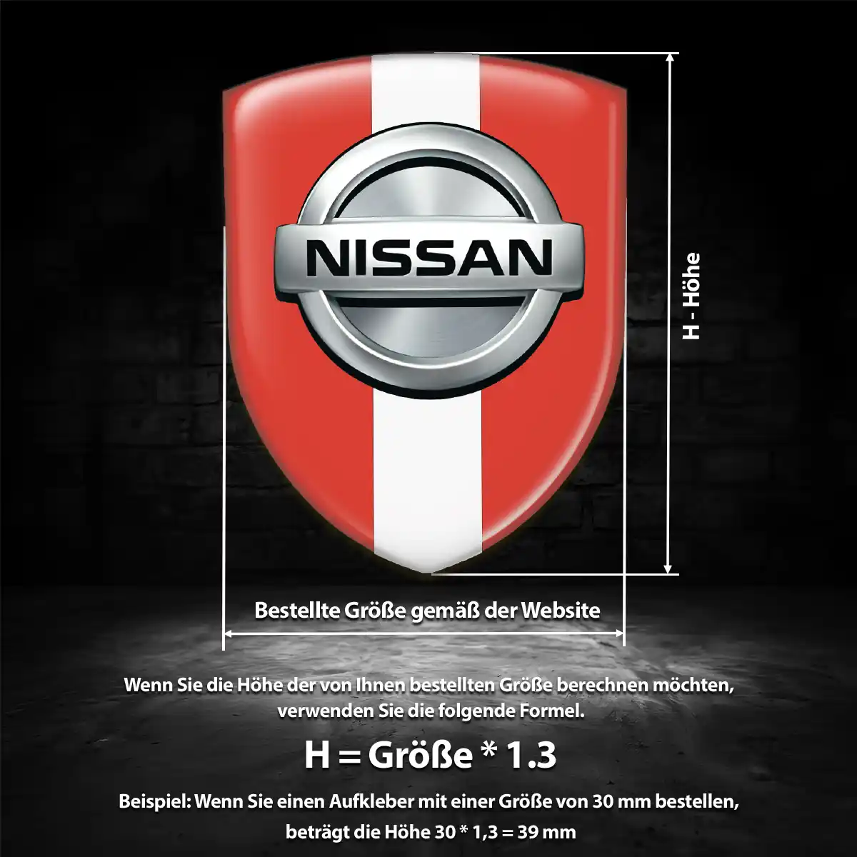 Nissan Aufkleber Wappen Emblem Premium-Edition