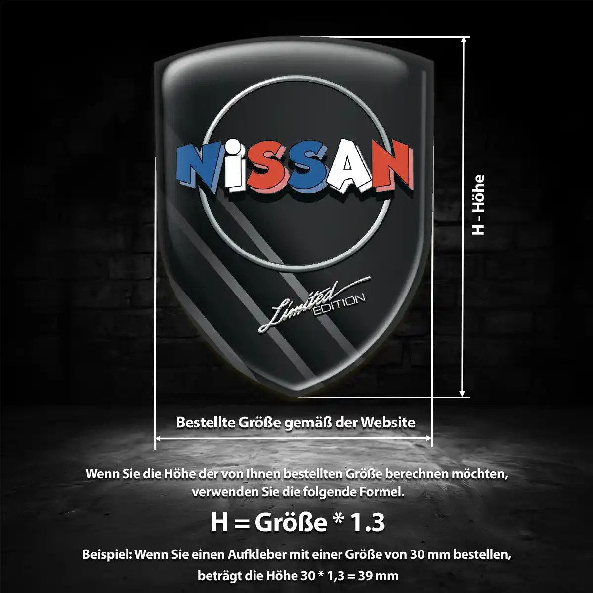 Nissan Aufkleber Wappen Hochwertiges Harz