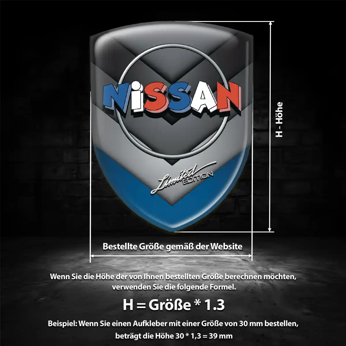 Nissan Emblem Aufkleber Wappen Auto Premium-Edition