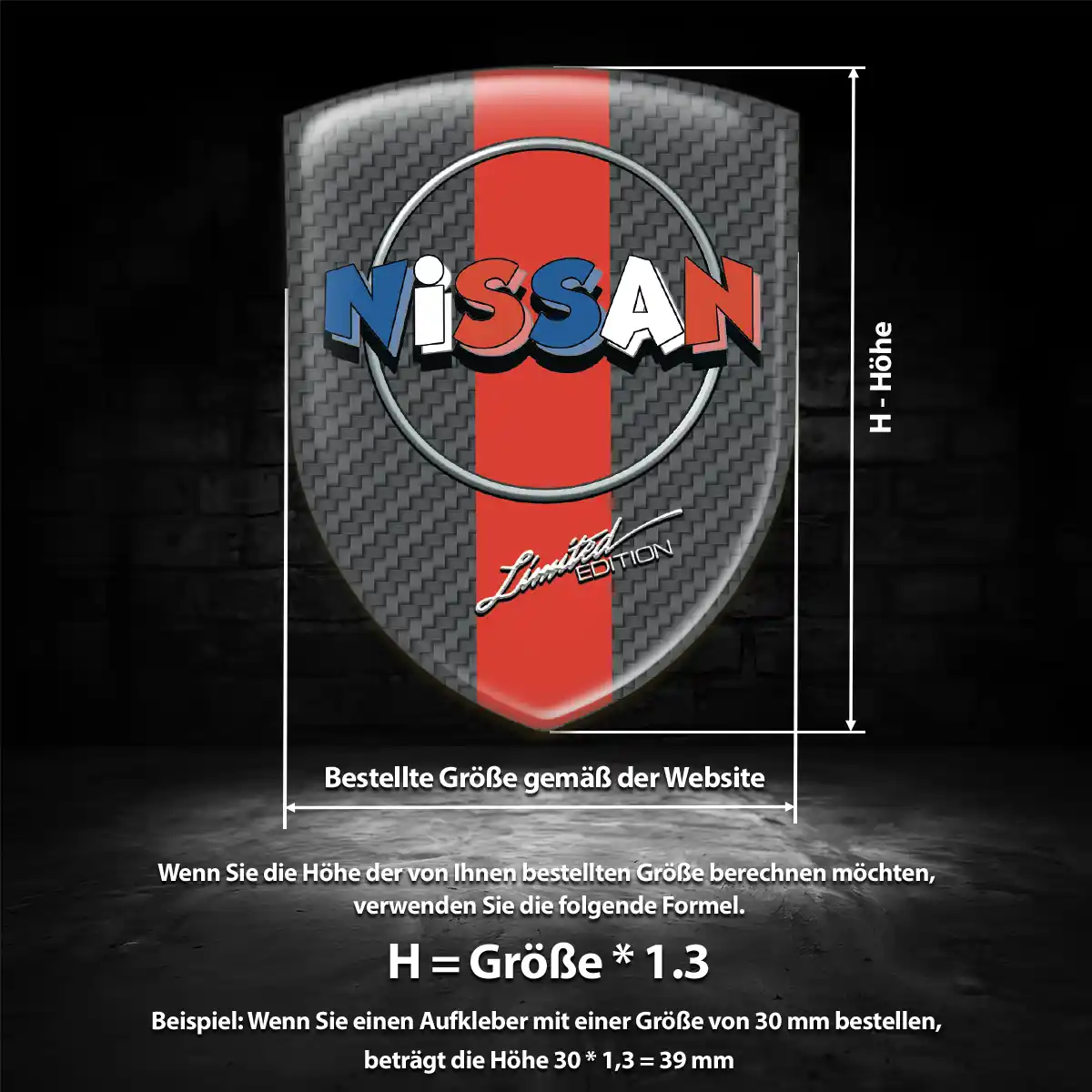 Nissan Silikon Aufkleber Embleme Hochwertiges Harz