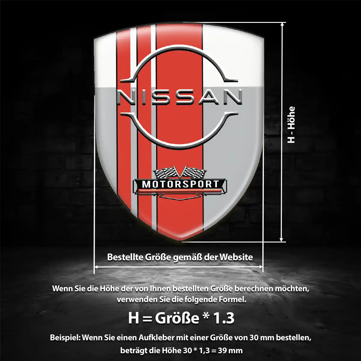 Nissan Silikon Aufkleber Wappen Edles Design