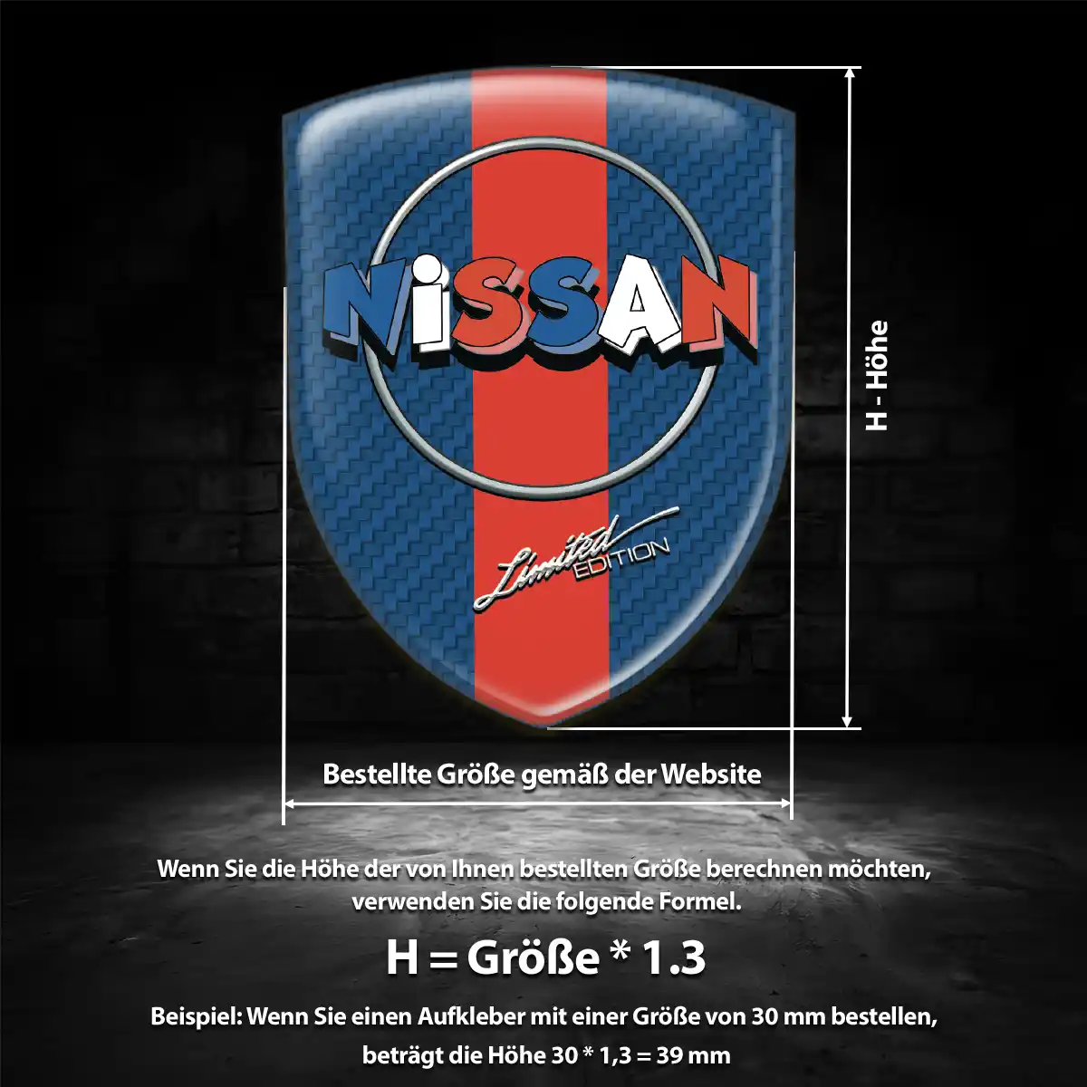 Nissan Silikon Aufkleber Wappen Interieurdesign