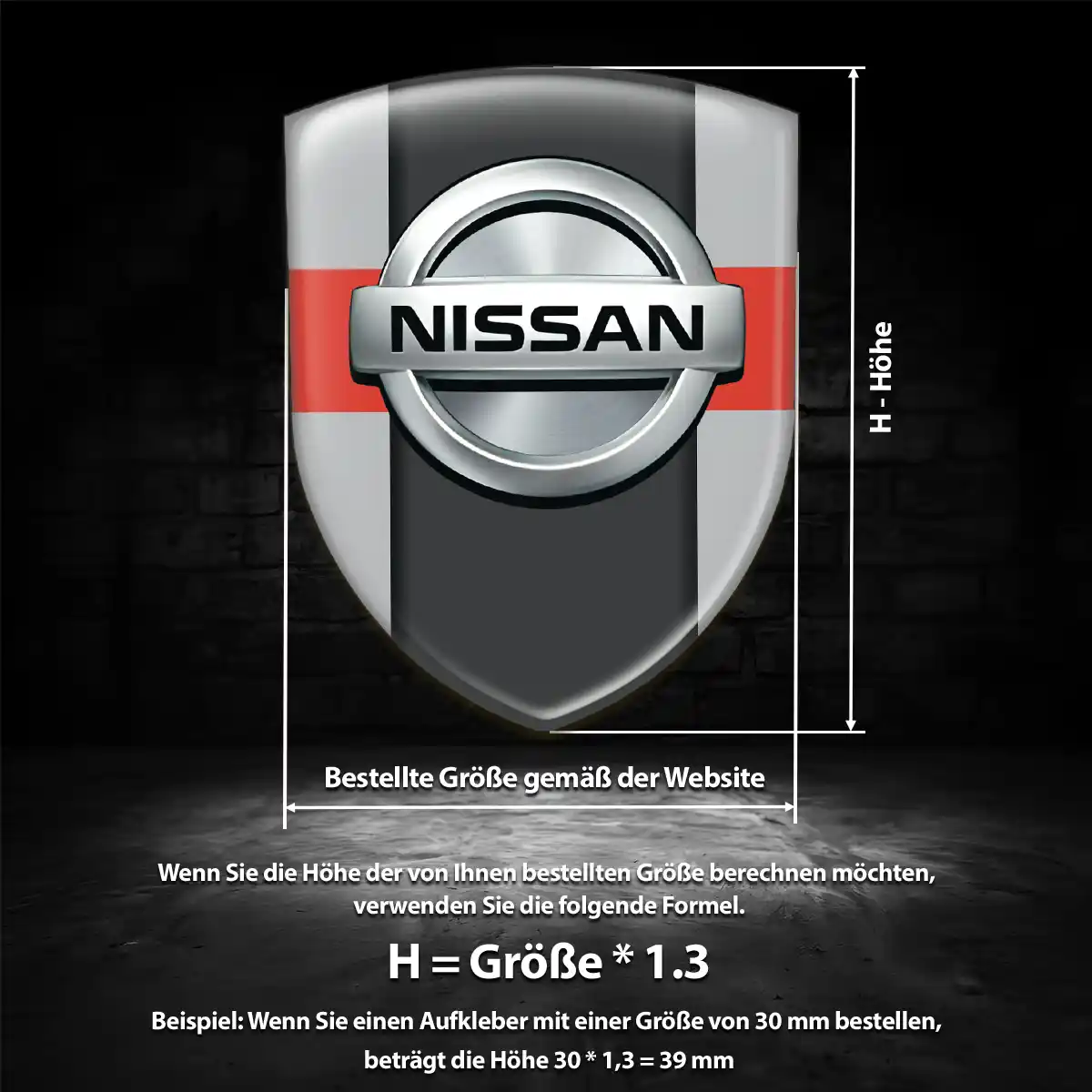 Nissan Silikon Aufkleber Wappen Tuningfahrzeug