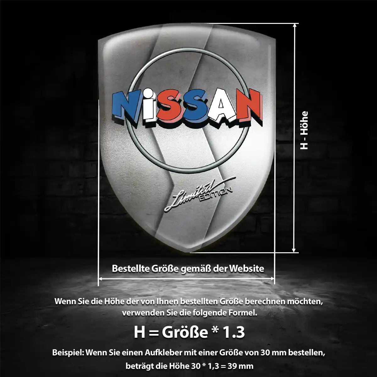 Nissan Wappen Aufkleber Emblem Ausdrucksstarkes Design