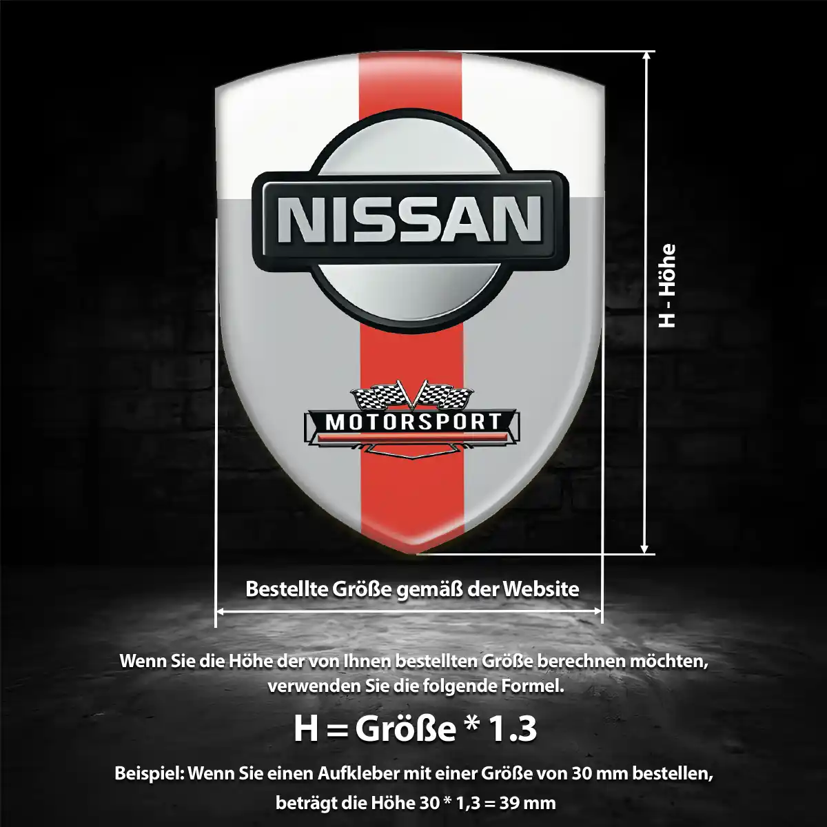 Nissan Wappen Aufkleber Emblem Auto Premium-Edition