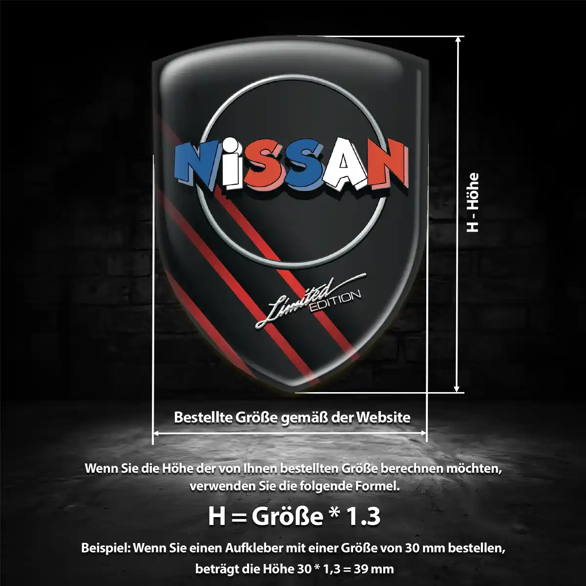 Nissan Wappen Aufkleber Emblem Interieurdesign