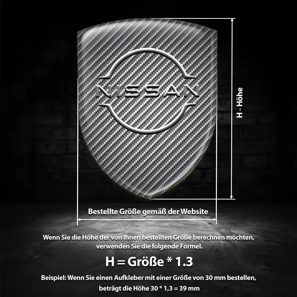 Nissan Wappen Aufkleber Emblem Premium-Edition
