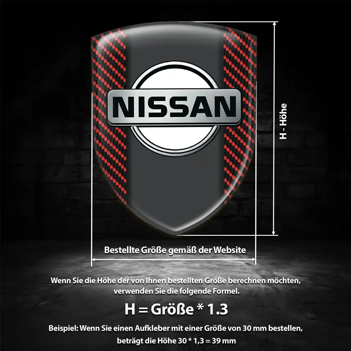 Nissan Wappen Emblem Aufkleber Auto Interieurdesign