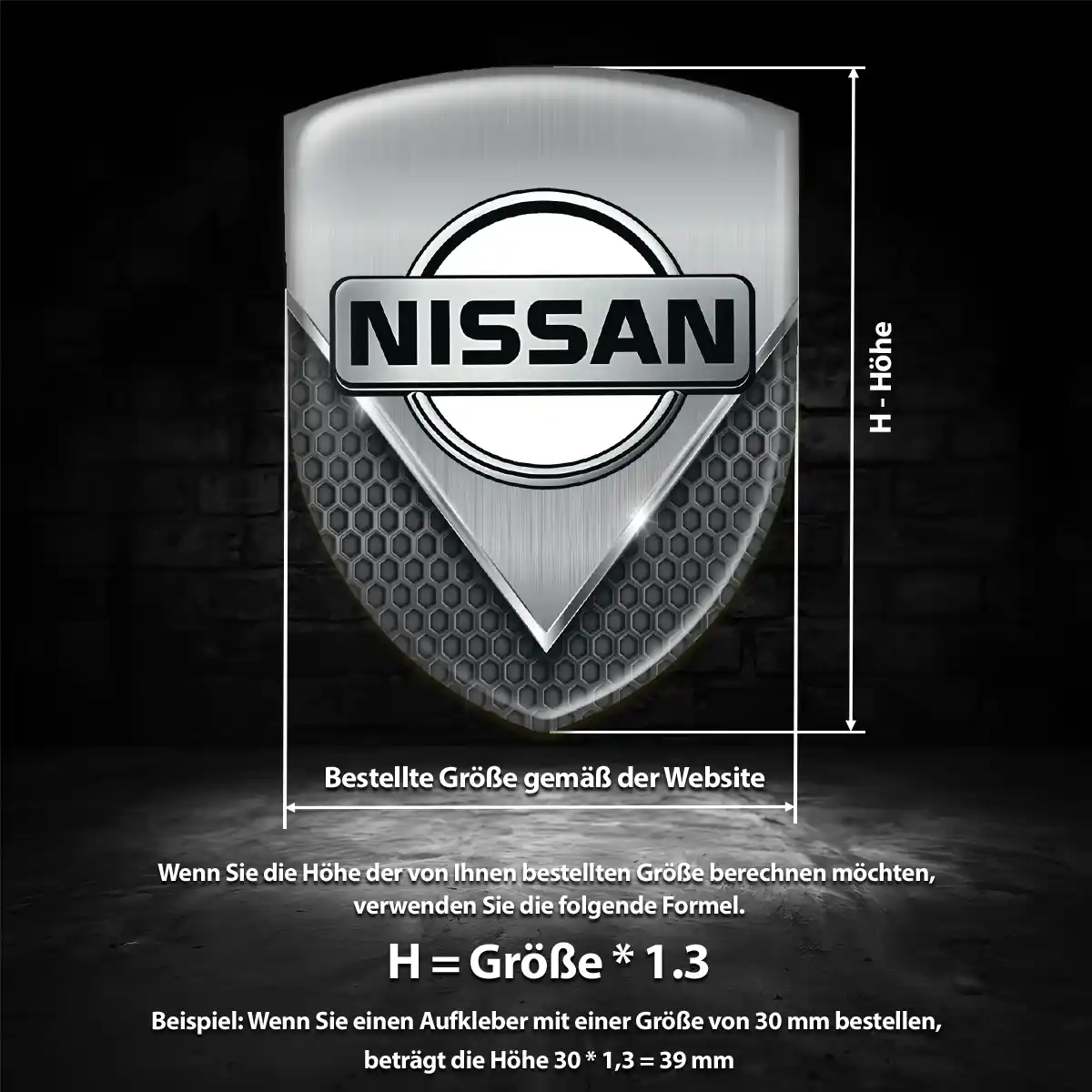 Nissan Wappen Emblem Aufkleber Auto Premium-Edition