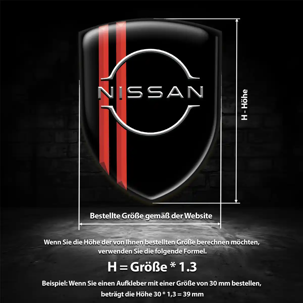 Nissan Wappen Emblem Aufkleber Hochwertiges Harz