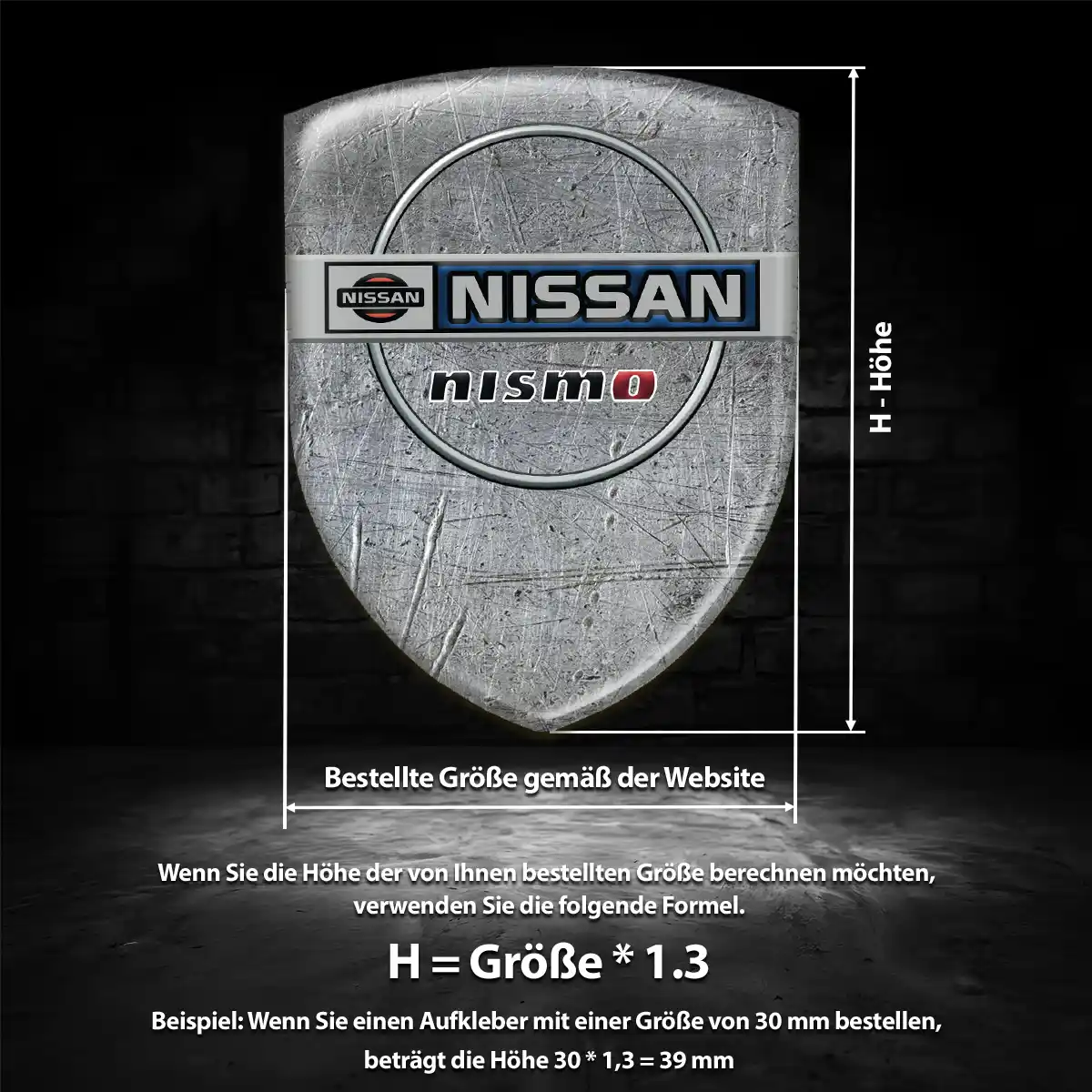 Nissan Wappen Emblem Aufkleber Luxus-Edition