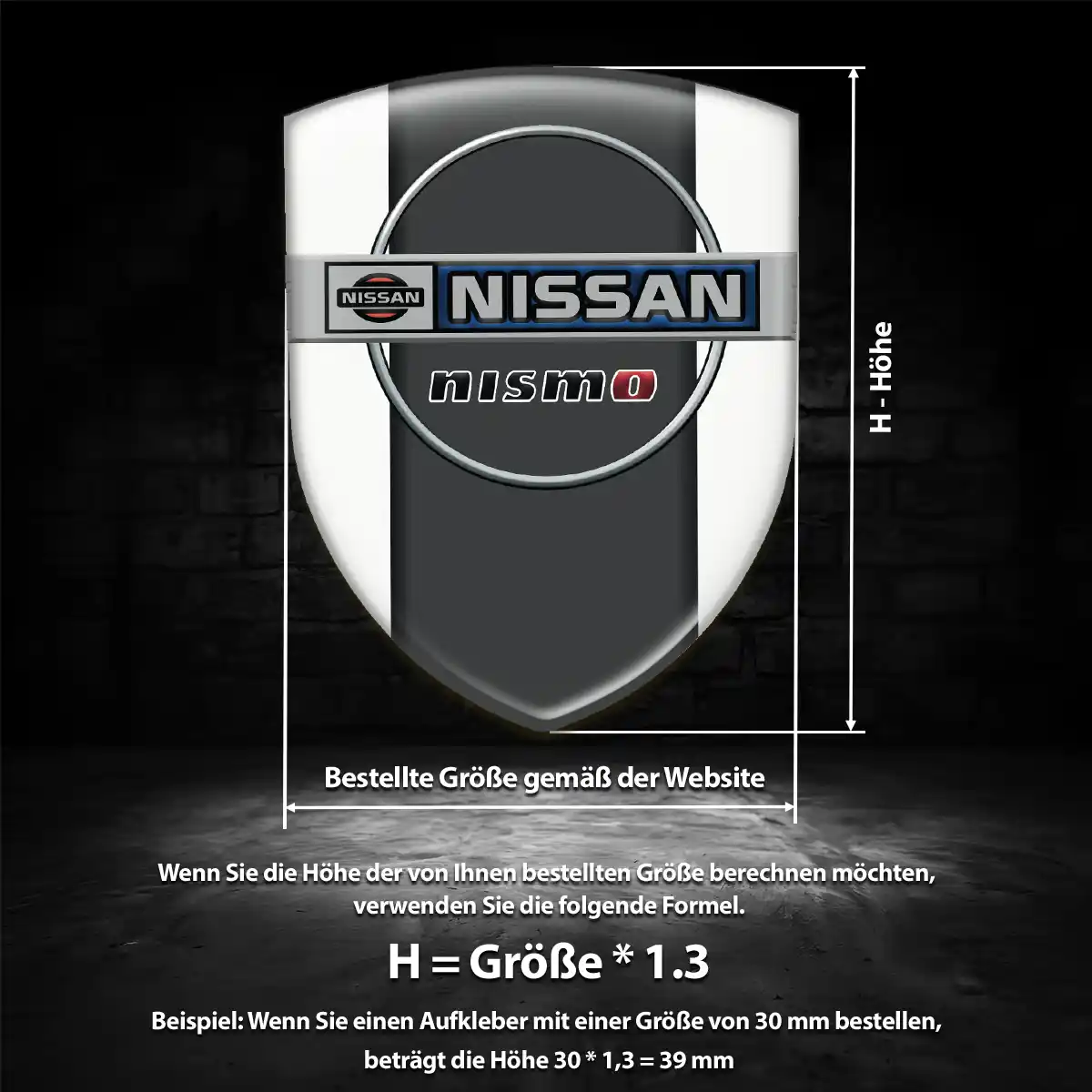 Nissan Wappen Emblem Aufkleber Premium-Edition