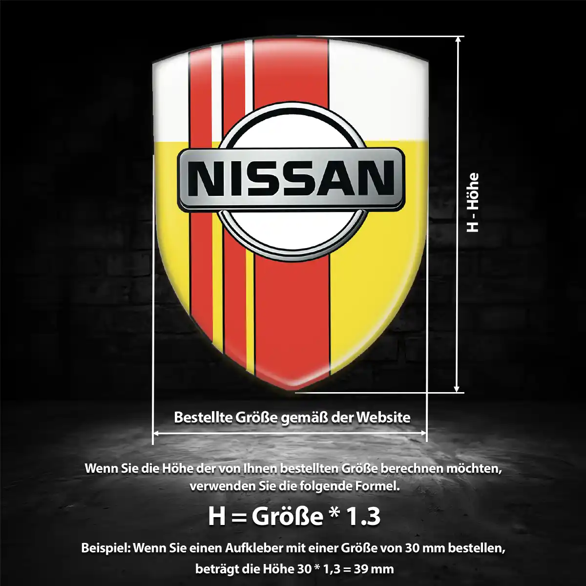 Nissan Wappen Emblem Tuningfahrzeug