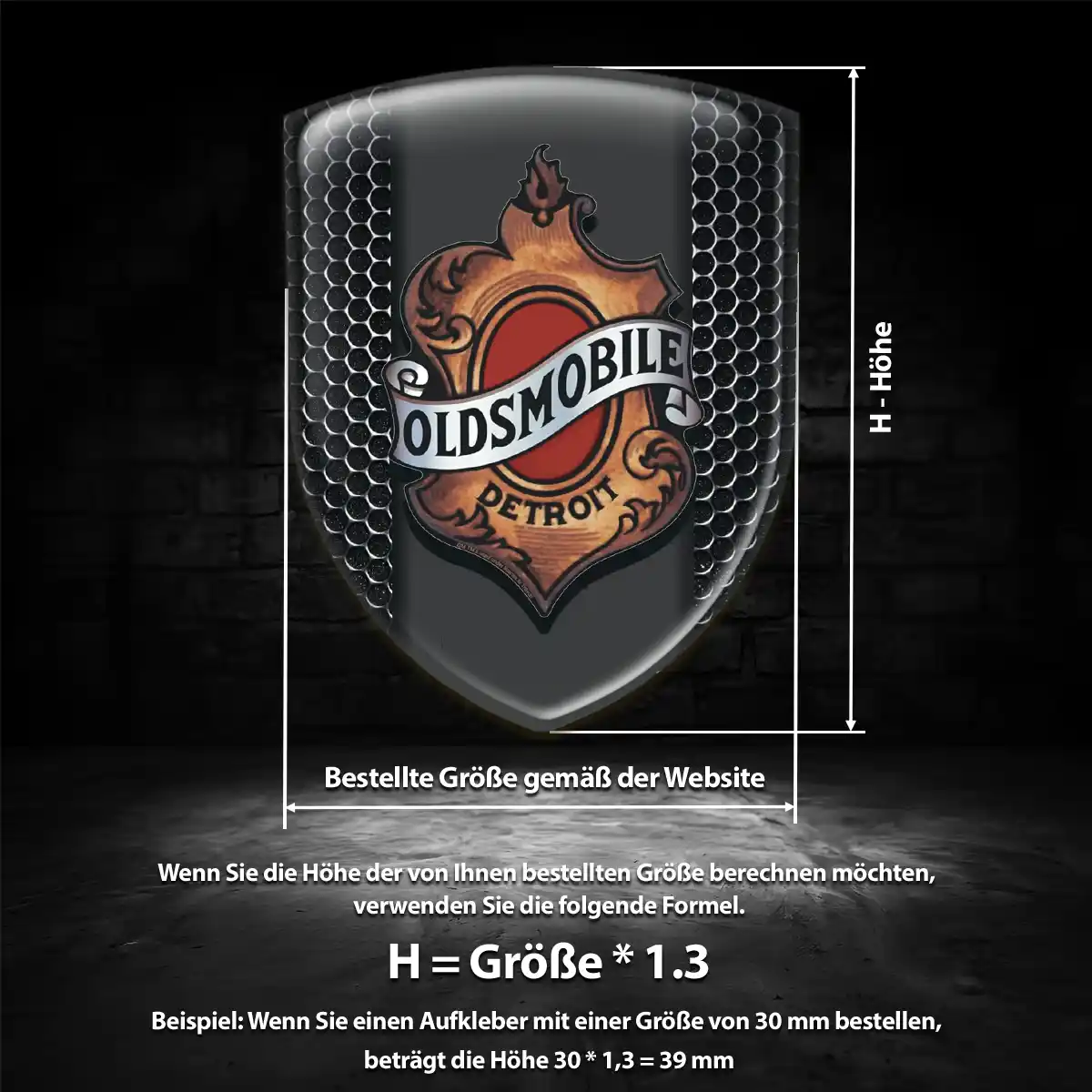 Oldsmobile 3D Gel Aufkleber Anspruchsvolles Design