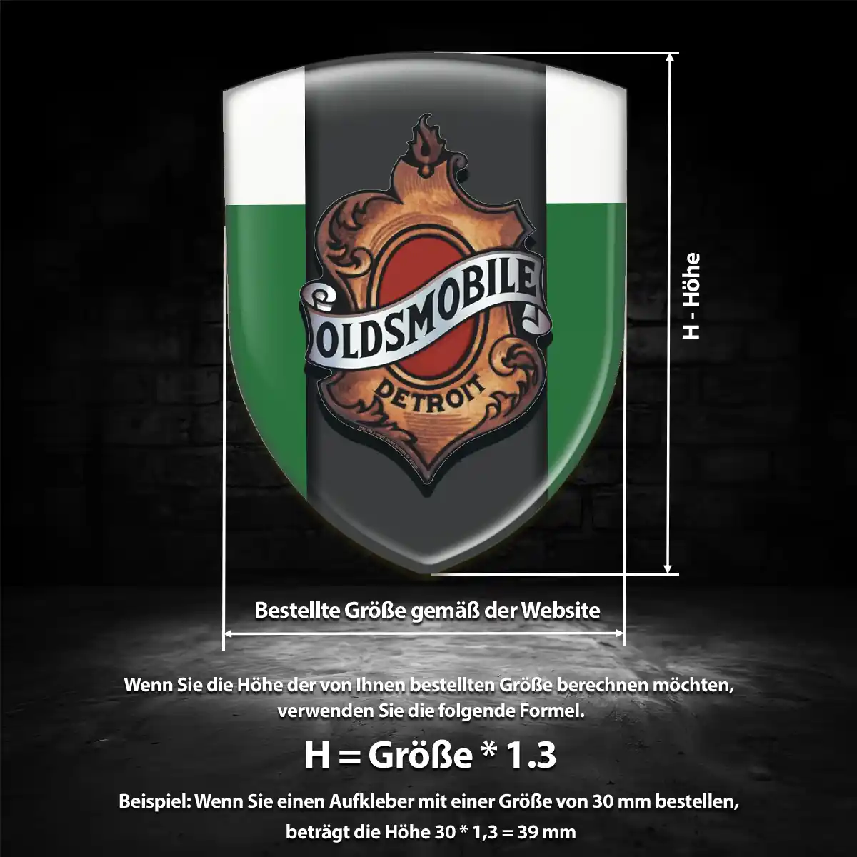 Oldsmobile 3D Gel Aufkleber Ausdrucksstarkes Design