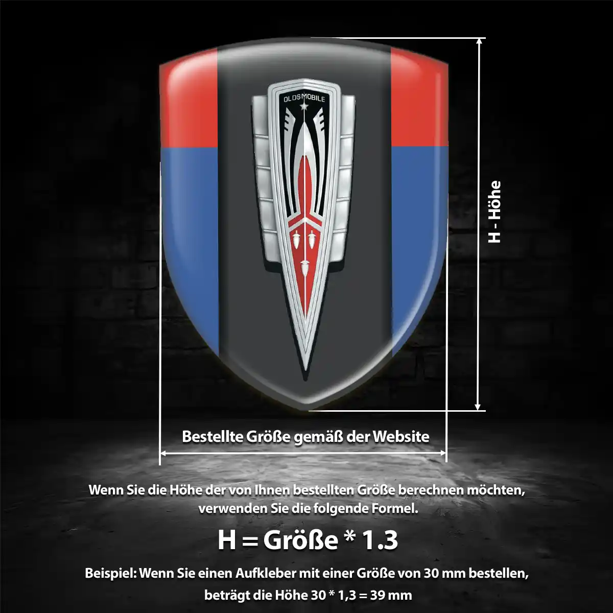 Oldsmobile 3D Gel Aufkleber Auto Anspruchsvolles Design