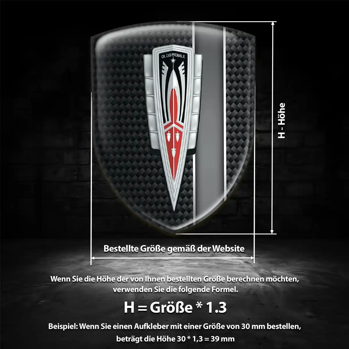 Oldsmobile 3D Gel Aufkleber Auto Edles Design