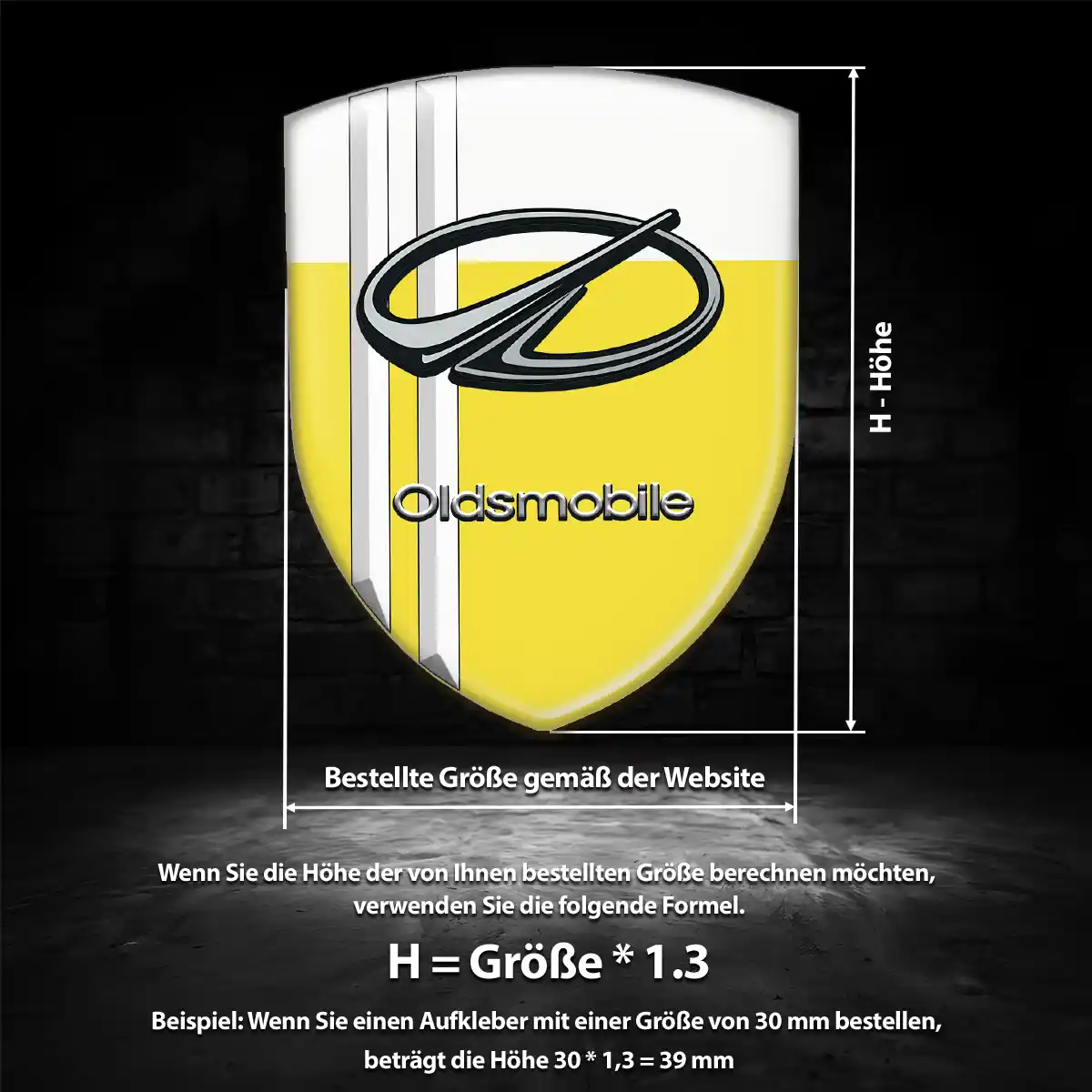 Oldsmobile 3D Gel Aufkleber Auto Hochwertiges Harz