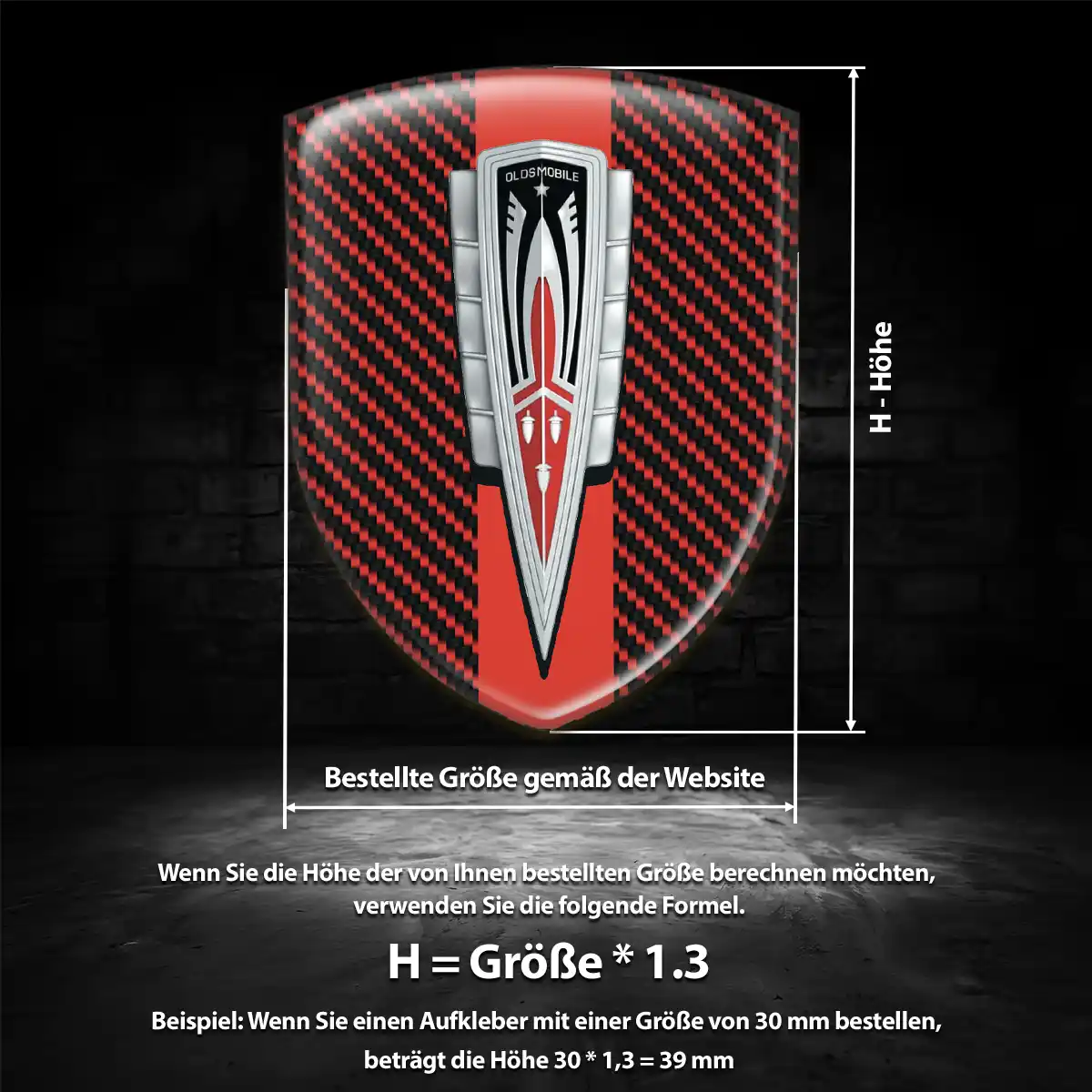 Oldsmobile 3D Gel Aufkleber Elegantes Design
