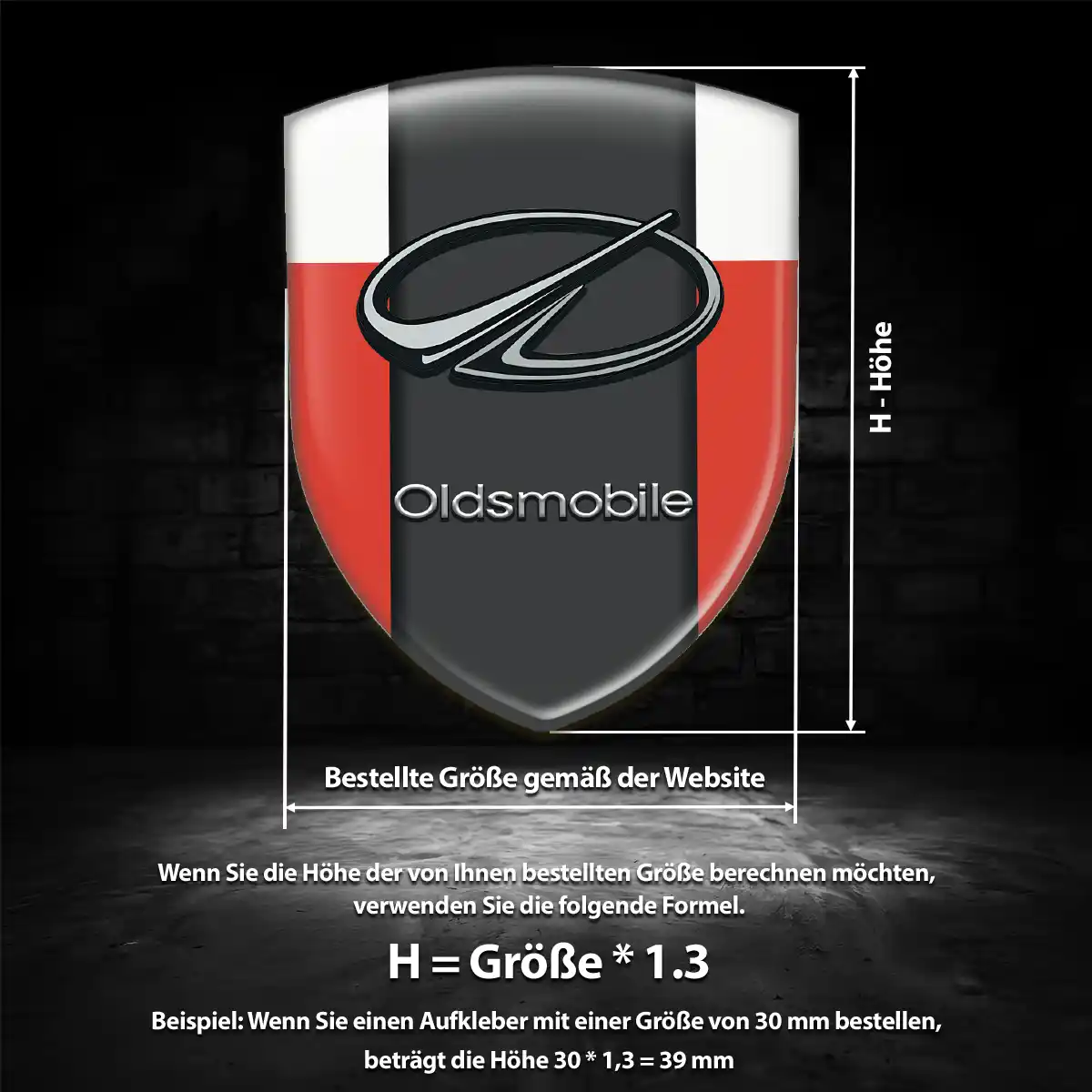 Oldsmobile 3D Gel Aufkleber Emblem Auto Interieurdesign
