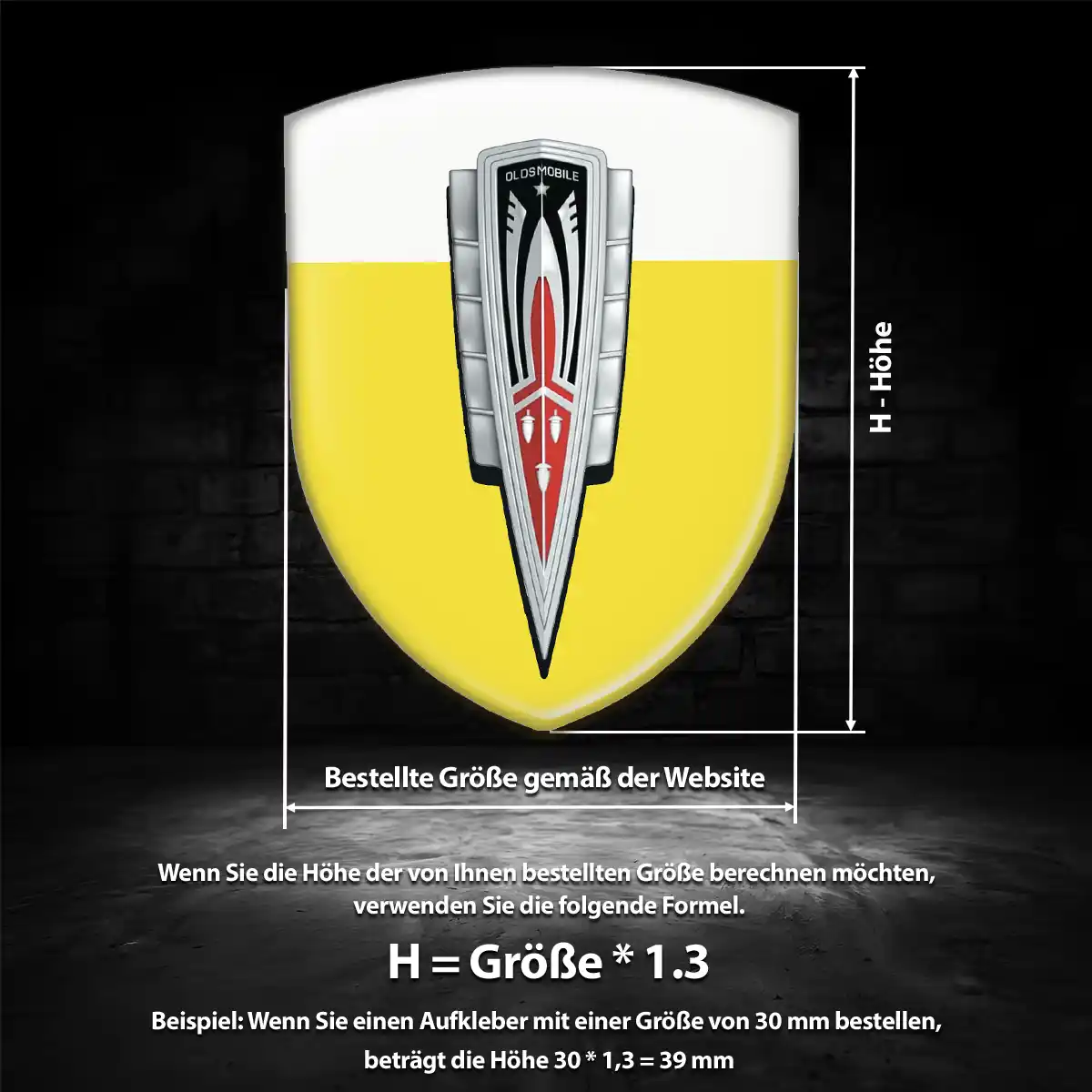 Oldsmobile 3D Gel Aufkleber Emblem Markenedition