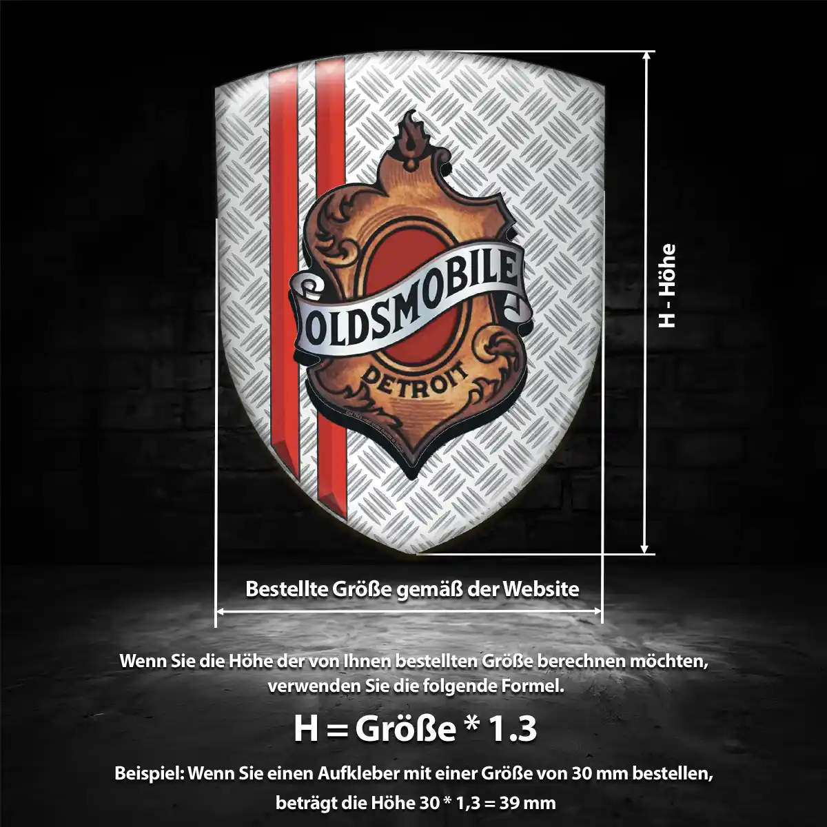 Oldsmobile 3D Gel Aufkleber Embleme Interieurdesign
