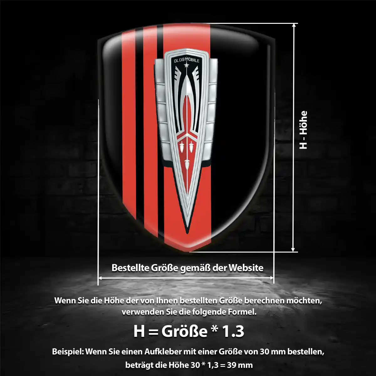 Oldsmobile 3D Gel Aufkleber Embleme Modernes Design