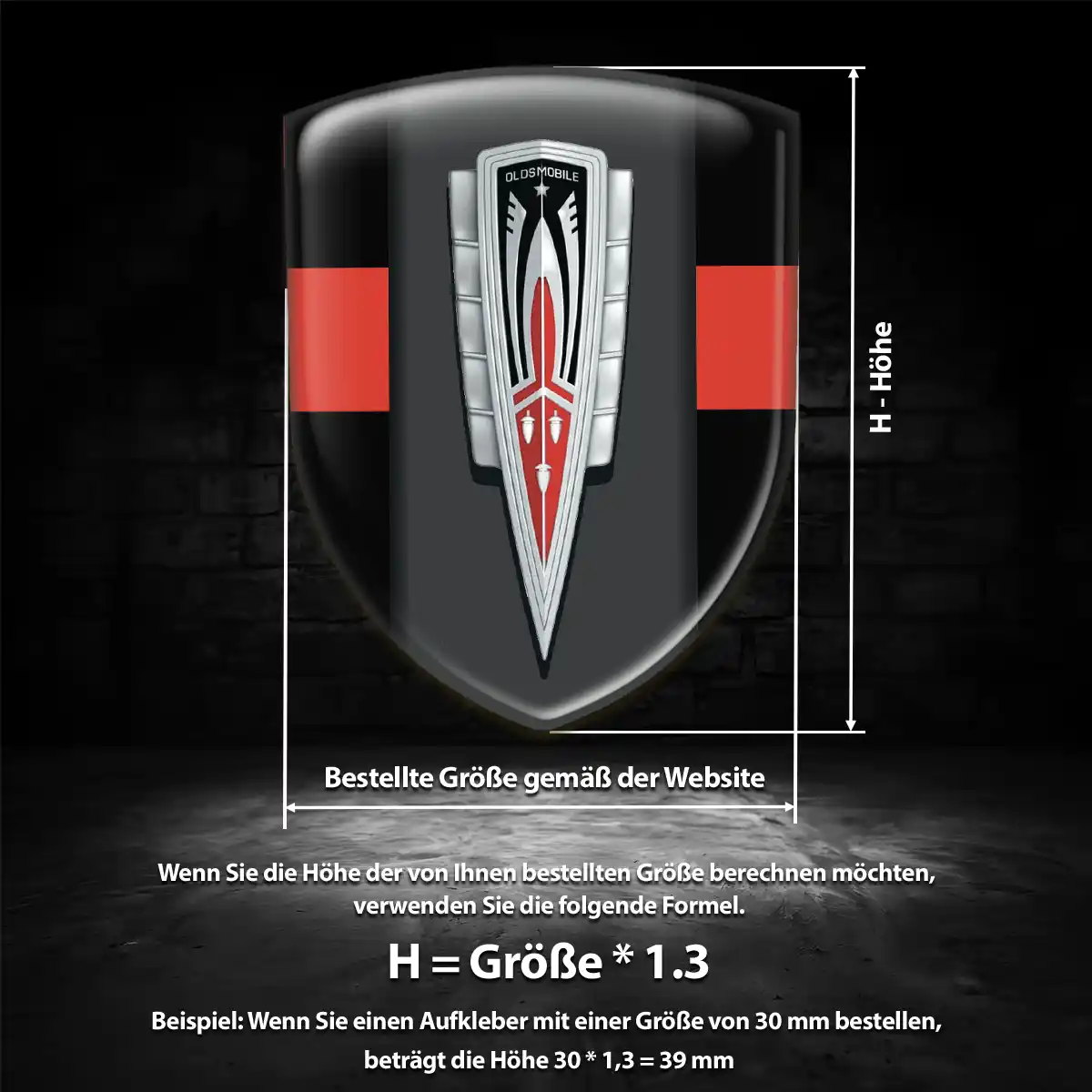 Oldsmobile 3D Gel Aufkleber Erstklassige Qualität