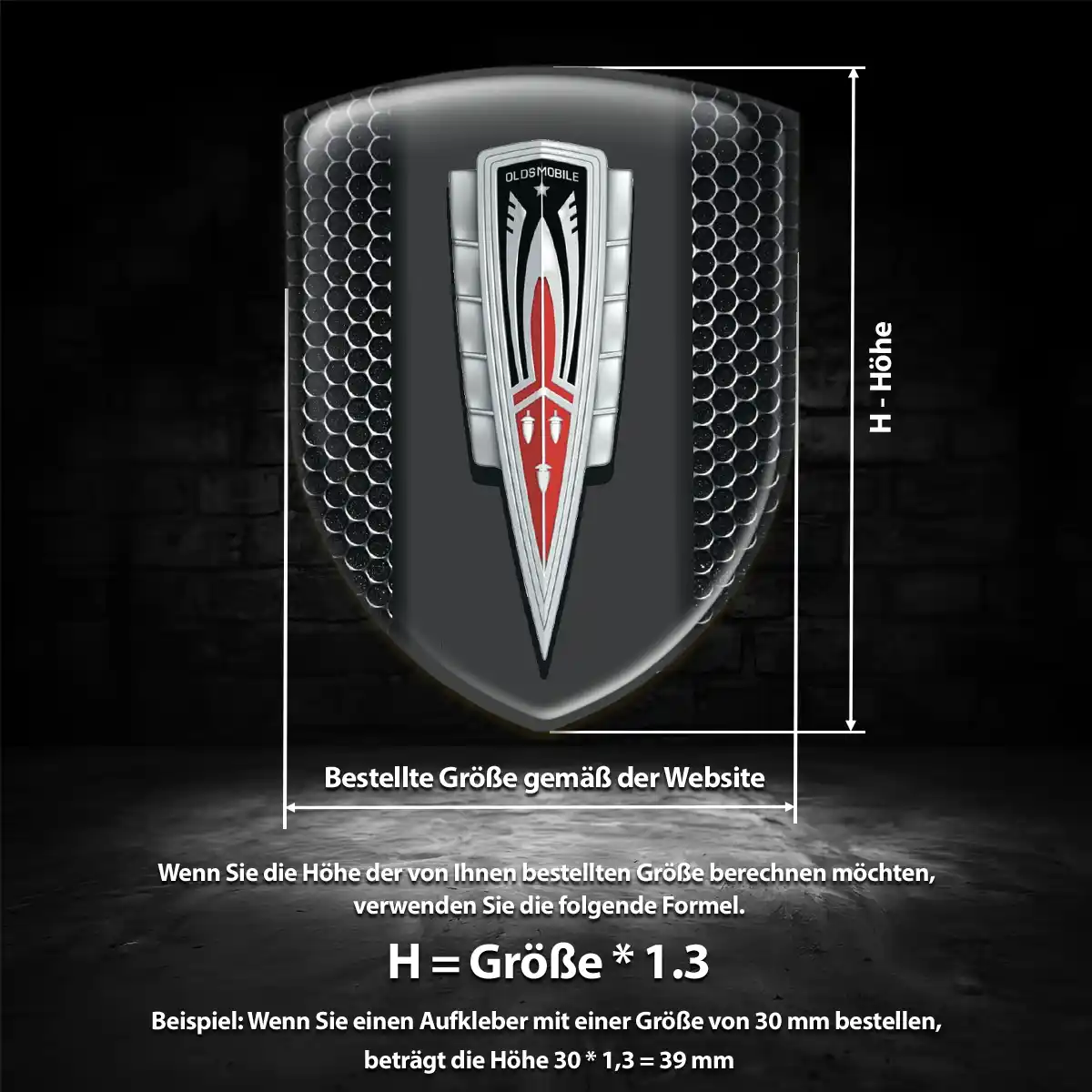 Oldsmobile 3D Gel Aufkleber Exterieurdesign