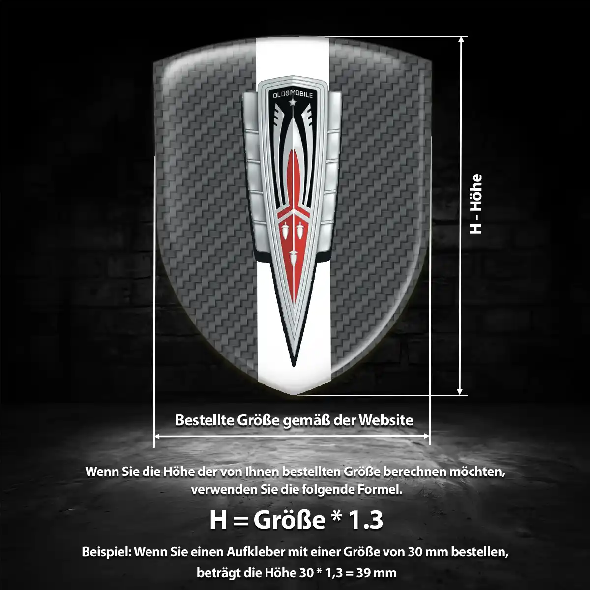 Oldsmobile 3D Gel Aufkleber Luxus-Edition