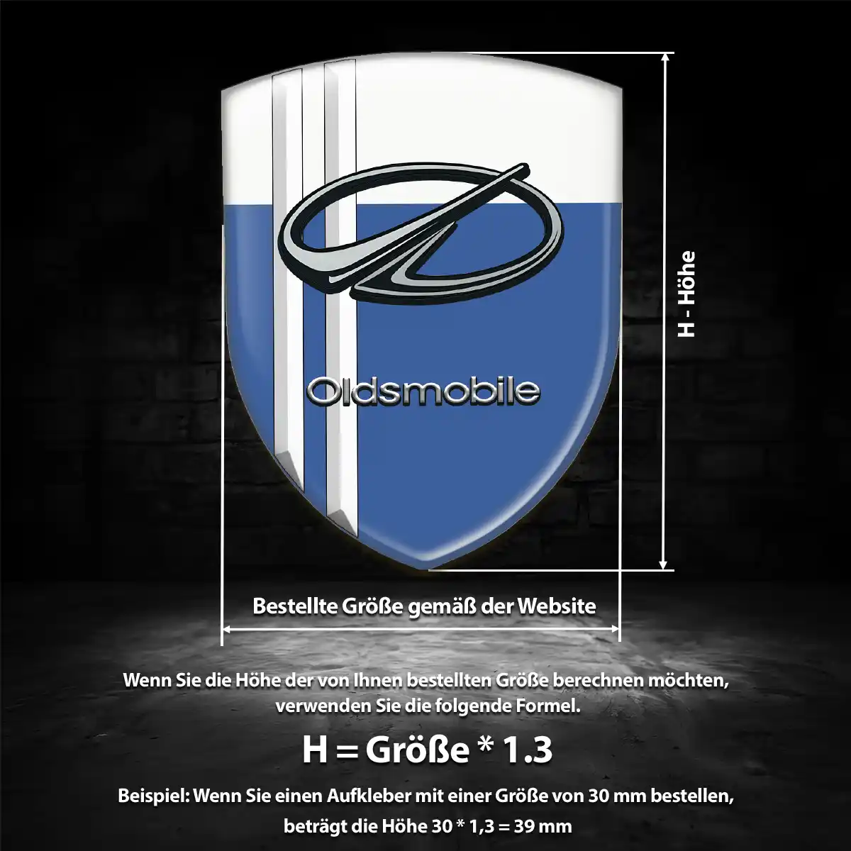 Oldsmobile 3D Gel Aufkleber Markenedition