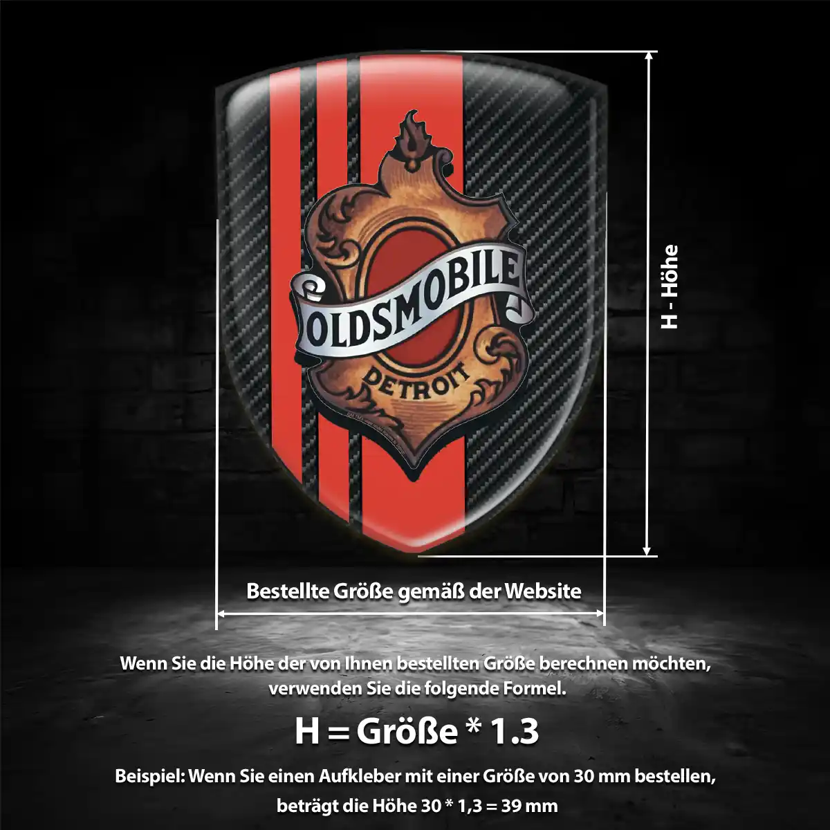 Oldsmobile 3D Gel Aufkleber Premiumqualität